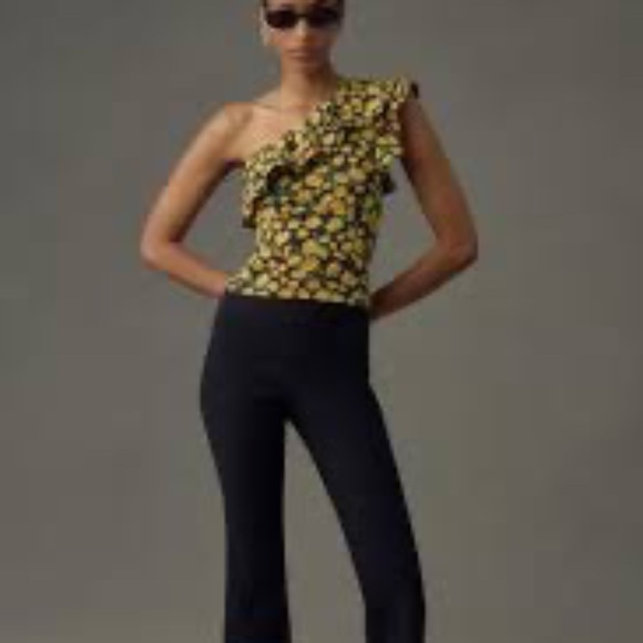 NWT Anthropologie Maeve Floral One-Shoulder Ruffle Top Large - Picture 8 of 14